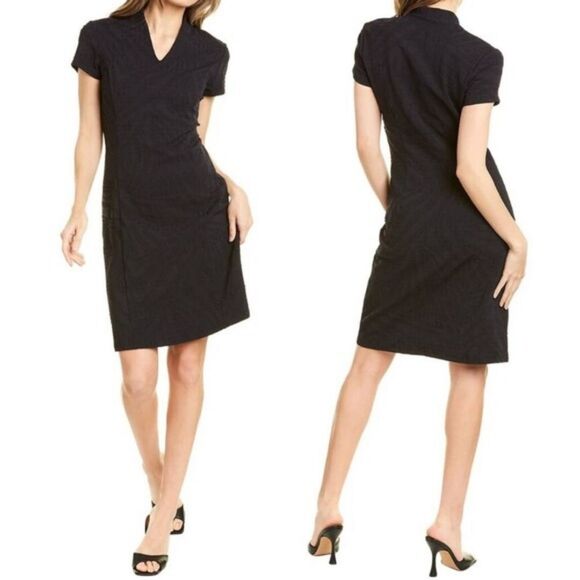 J.McLaughlin Ivana Catalina Dress M Black Stretch Mini Sheath Cap Sleeve Classic - Picture 7 of 8